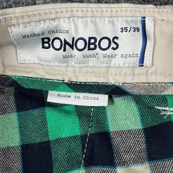 Bonobos Pants Mens 35 Boot Fit  Washed Chino Beige Cotton Pockets - Picture 4 of 7